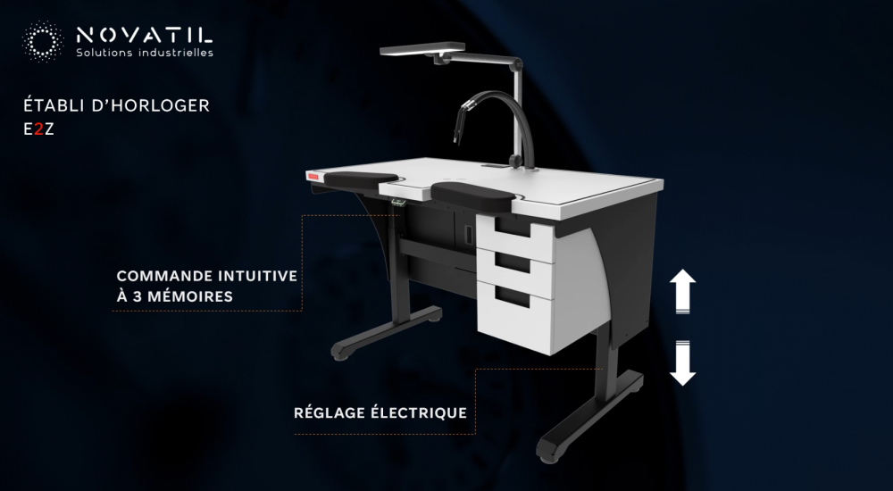 Notre établi d’horloger de la gamme E2Z est un outil de confiance !